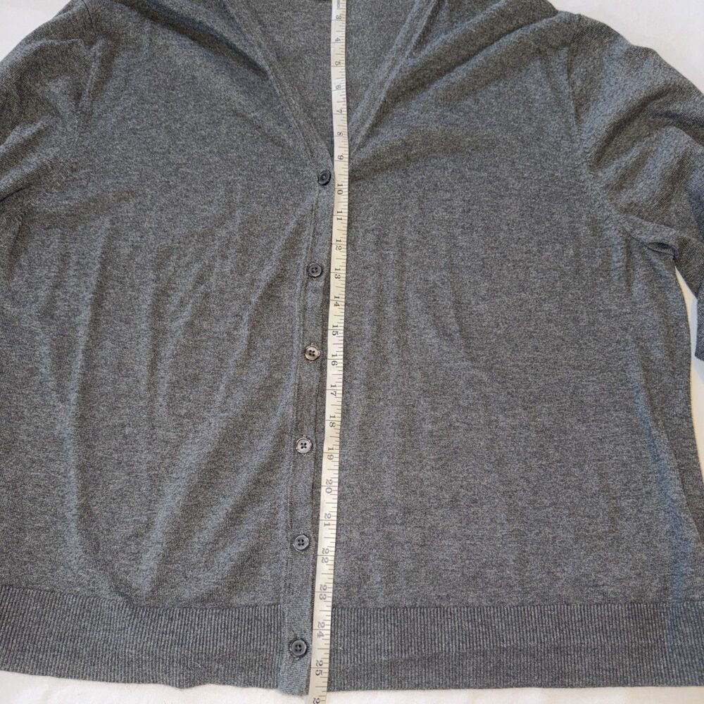Banana Republic Cardigan Womens 2X Plus Gray Forever Sweater Button Front V Neck - Picture 4 of 7
